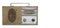 Closeup antique cream and silver radio on white background,vintage,copy space