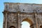 Closeup arch of Constantine in Rome, Italy.