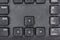 Closeup of arrow keys button on computer keyboard background with other command button surface