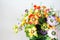 Closeup Artificial flowers is for interior design.