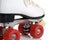 Closeup artistic women quad roller skates