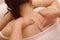 Closeup asian woman having deep massage