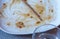 Closeup Authentic Asian Lunchtime Homemade Chinese Dumplings Chopsticks Empty Plate Sweet Chli Sauce