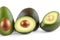 Closeup of avocado collection isolated on white background