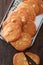 Closeup of baking cookies, On a wooden colored table at home