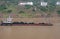 Closeup of barge with coal along Yangtze River, China