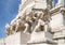 Closeup of the base of a monument to the Marquis of Pombal, governor of Lisbon between 1750 and 1777.