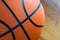 Closeup of Basketball on the Court Floor