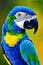A closeup of a beautiful parrot with colorful background illustrations generated with AI