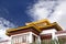 Closeup of the beautiful roof design of a Monastery