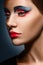 Closeup beauty creative makeup woman face