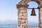 Closeup of bell on Palamidi medieval fortress, Nafplio, Greece