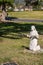 Closeup of Bernadette of Lourdes statue, Calvary Cemetery. Santa Barbara, CA, USA