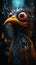 Closeup Bird Big Beak Stylized Graphics Horrified Expression Ant