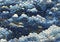 Closeup Bird Flying Cloudy Sky