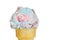 Closeup birthday cake ice cream cone