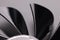 Closeup of black blades cooler of computer background