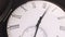 Closeup of Black Clock Face in timelapse. Fast motion of minute and hour arrow. 3d render