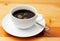 Closeup of black coffee in cup