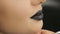 Closeup Black Lipstick