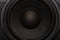 Closeup of black Subwoofer speaker