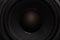 Closeup of black Subwoofer speaker