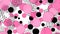 Closeup of a black and white polka dot pattern