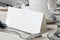 Closeup of blank place card on wedding table