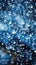 Closeup blend of rain and snow on deep blue backdrop. Inclement autumn winter weather, sleet