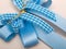 Closeup of blue bow