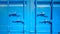 Closeup of blue shipping container