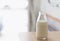 Closeup bottle of millk on wood table background for healthy dri