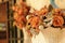 Closeup of a bouquet of dried flowers