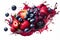 Closeup Bowl Fruit Splash Liquid Digital Banner Wine Sales Berry