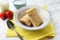 Closeup bowl of shredded wheat cereal