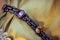 Closeup of a bracelet with gemstones