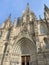 Closeup of the breathtaking exterior of the Cathedral of the Holy Cross and Saint Eulalia in Spain