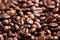 Closeup of brown coffee background. texture. whole coffee beans background