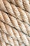 Closeup brown strong nautical rope for background