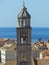 Closeup of buildings inside fortified walls of Dubrovnik old town