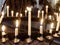 Closeup Burning candles on stand in church