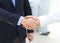 Closeup of a business hand shake