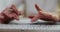 Closeup business women typing hands on computer keyboard to use internet