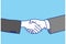 Closeup Businessman`s Handshake, man and woman , vector illustration