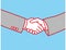 Closeup Businessman`s Partnership Handshake Scene