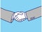 Closeup Businessman`s Partnership Handshake Scene ,  vector illustration