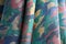 Closeup camouflage fabric pattern like military, but colorful color.