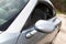 Closeup of car detail mirror gray outdoor