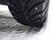 Closeup of car studded snow tire