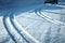 Closeup of car tires in winter